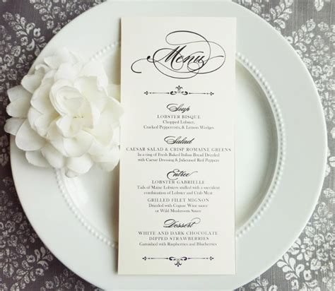 Free Printable Wedding Menu Templates .